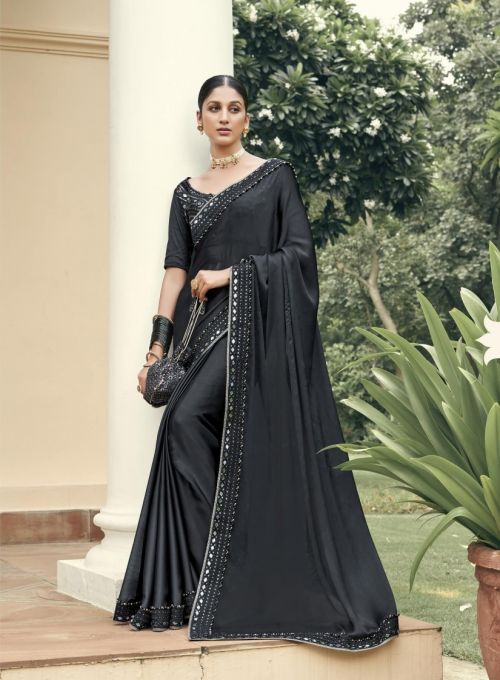 Kalista Shop The Look Festive Wear Chiffon Mirror Work Saree Collection