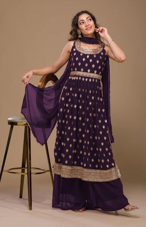 5104 Master Color Heavy Embroidery Salawr Suits Wholesale