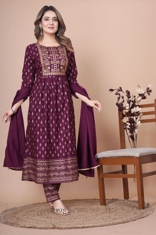 Kamini Beautiful Anarkali Long Kurti Pant With Dupatta