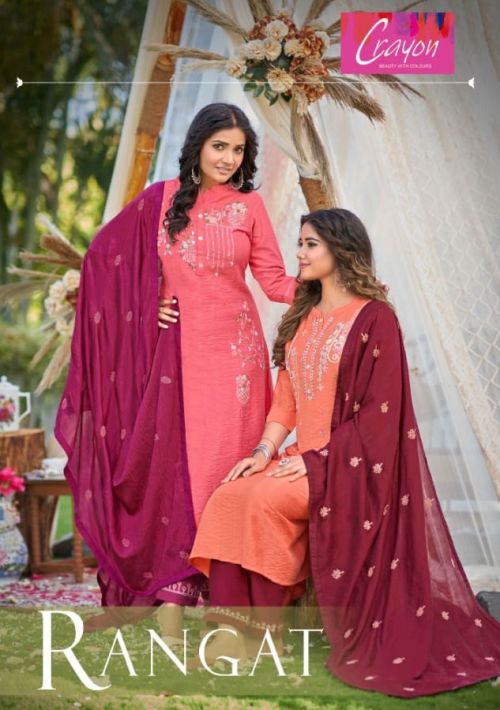 Kalaroop Rangat Cryon Heavy Viscose Designer Kurti Pant With Dupatta Collection