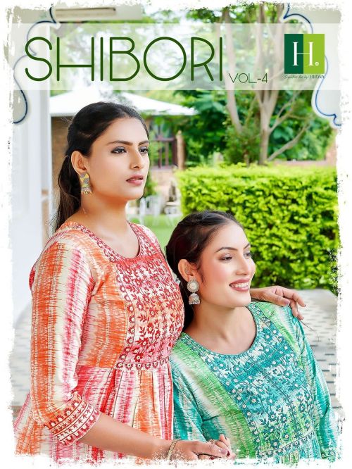 Hirwa Shibori Vol 4 Heavy Rayon Designer Long Kurti Collection