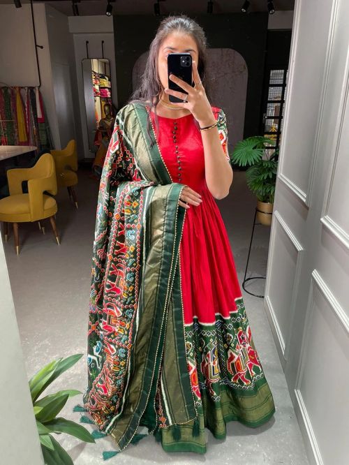 Anarkali Patola 01 Traditional Wear Long Gown With Dupatta