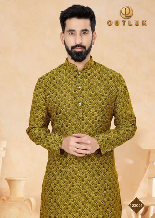 Outluk Vol 122 Designs In Sequence Work Men Kurta With Pajama