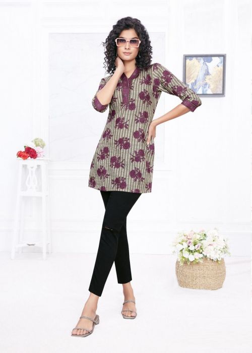 Aarvi Rangoon Lawn Cotton Fancy Short Top Collection