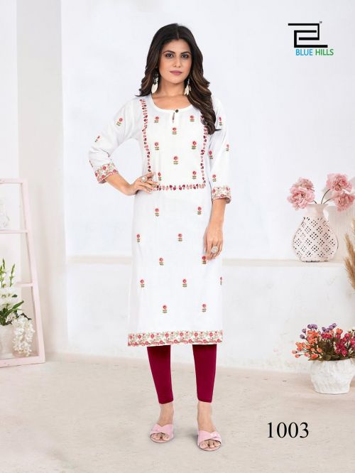 Blue Hills Sita Raman Embroidery Daily Wear Straight Kurti Collection