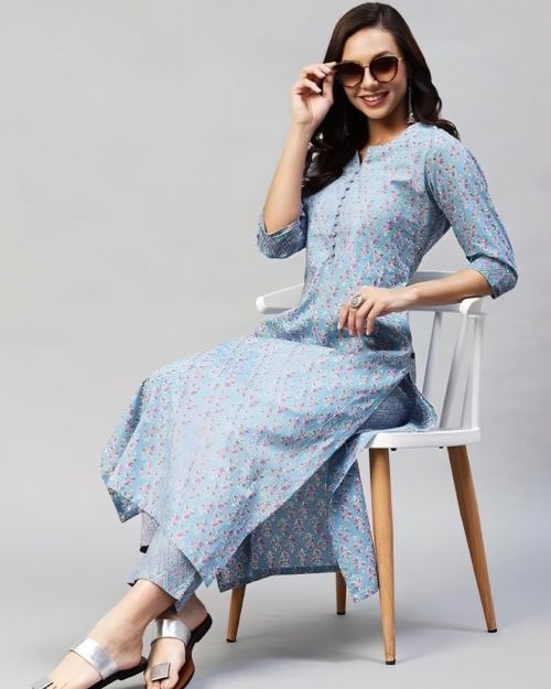 Jaipuri Printed 01 Pure Cotton Kurti With Pant Collection