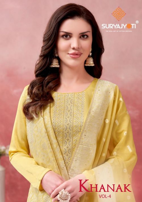 Suryajyoti Khanak Vol 4 Designer Dress Material