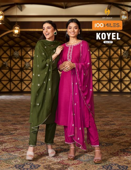 100 Miles Koyel Embroidery Kurti Pant With Dupatta