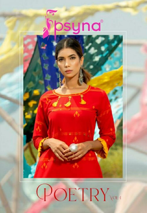 Psyna Poetry Vol 1 Fancy Wear Kurti With Pant Collection