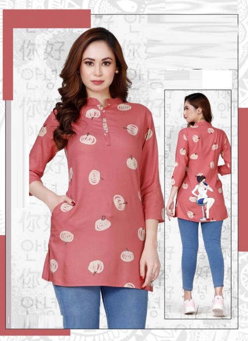 Summer Special Vol At 0144 Rayon Printed Top Collection
