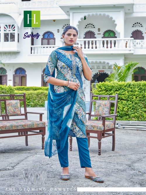 Hirwa Sweety Designer Kurti Pant With Dupatta