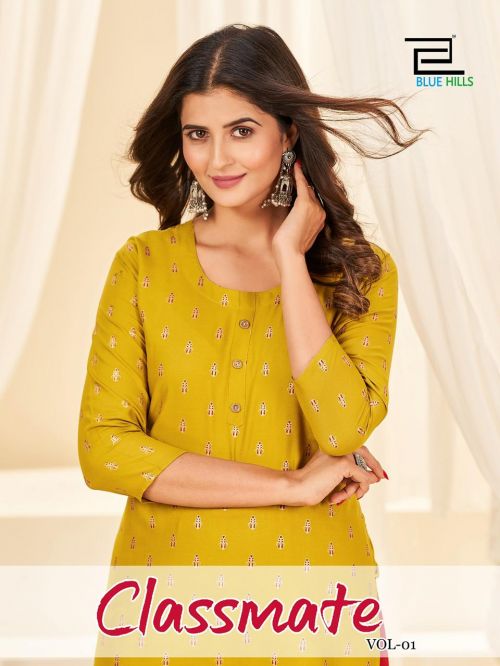 Blue Hills Classmate Vol 1 Rayon Casual Printed Kurti Collection