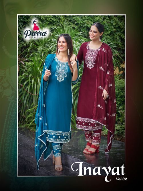Parra Inayat Vol 2 Exclusive Embroidery Designer Kurti Pant With Dupatta