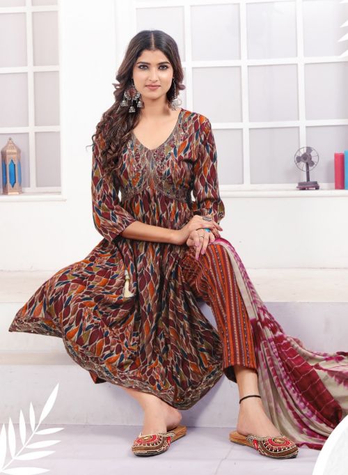 Master A Lina Aaliya Cut Long Kurti Pant With Dupatta Collection