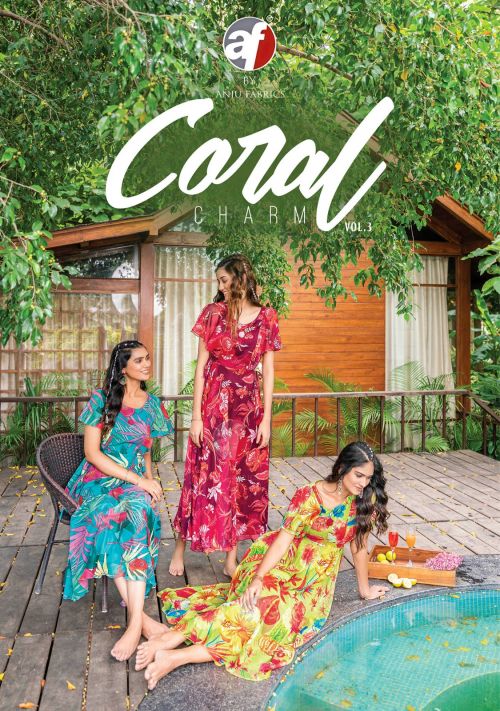 Af Coral Charm Vol 3 One Piece Party Wear Long Kurti Collection