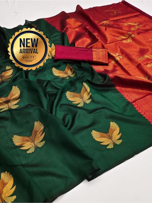 Aab Buturfly Soft Silk Jacquard Banarasi Saree Collection