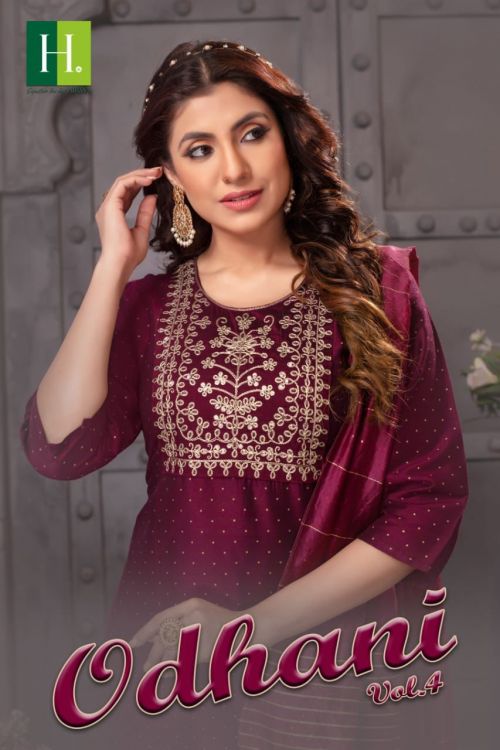 Hirwa Odhani 1 Casual Wear Silk Ready Made Kurti Set