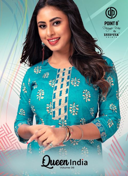 Deeptex Queen India Vol 6 Casual Wear Cotton Kurti With Pant