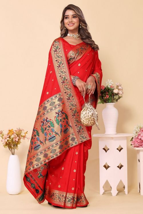 Meera 179 Jari Weaving Letest Paithani Silk Saree Collection