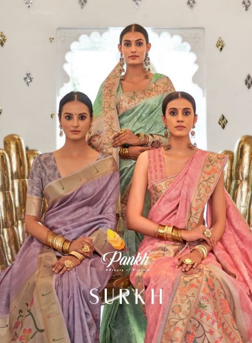Pankh Surkh Weaving Digital Printed Saree Collection