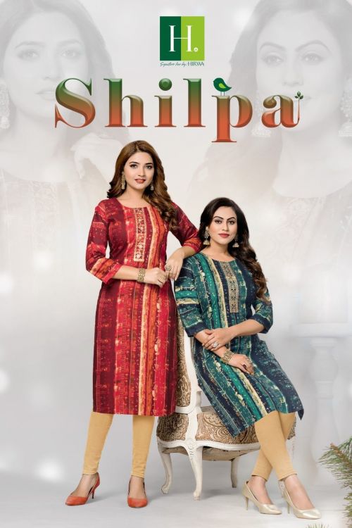 Hirwa Shilpa Heavy Rayon Designer Casual Wear Kurti Collection
