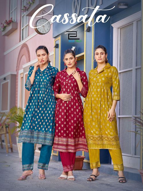 Blue Hills Cassata Fancy Alia Cut Designer Kurti Collection