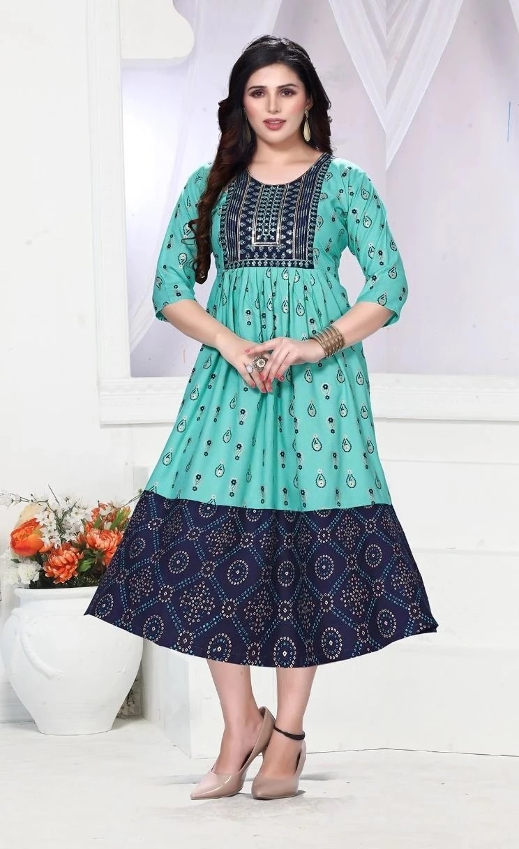 Golden Miss Wow 2 Rayon Anarkali Kurti Collection