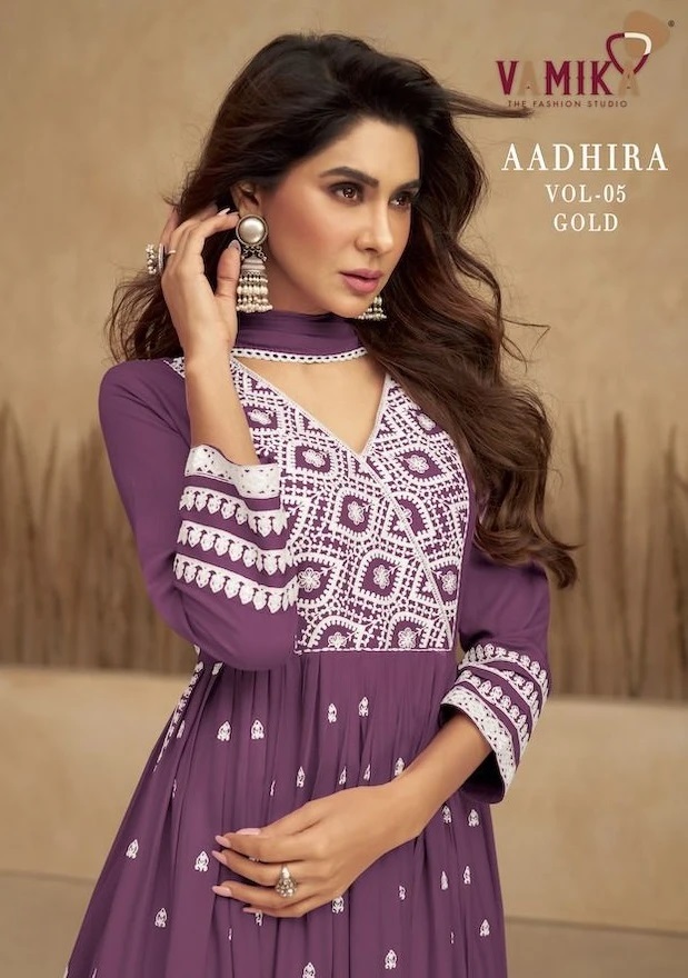 Vamika Aadhira Vol 5 Naira Cut Kurti Pant With Dupatta Collection