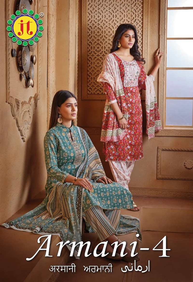 Jt Armani Vol 4 Premium Cotton Embroidery Dress Material
