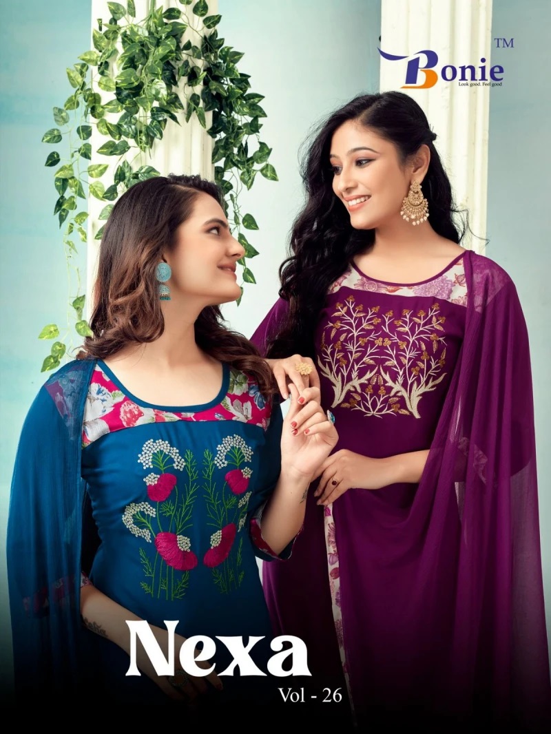 Bonie Nexa 26 Fancy Rayon Kurti Palazzo Set Collection