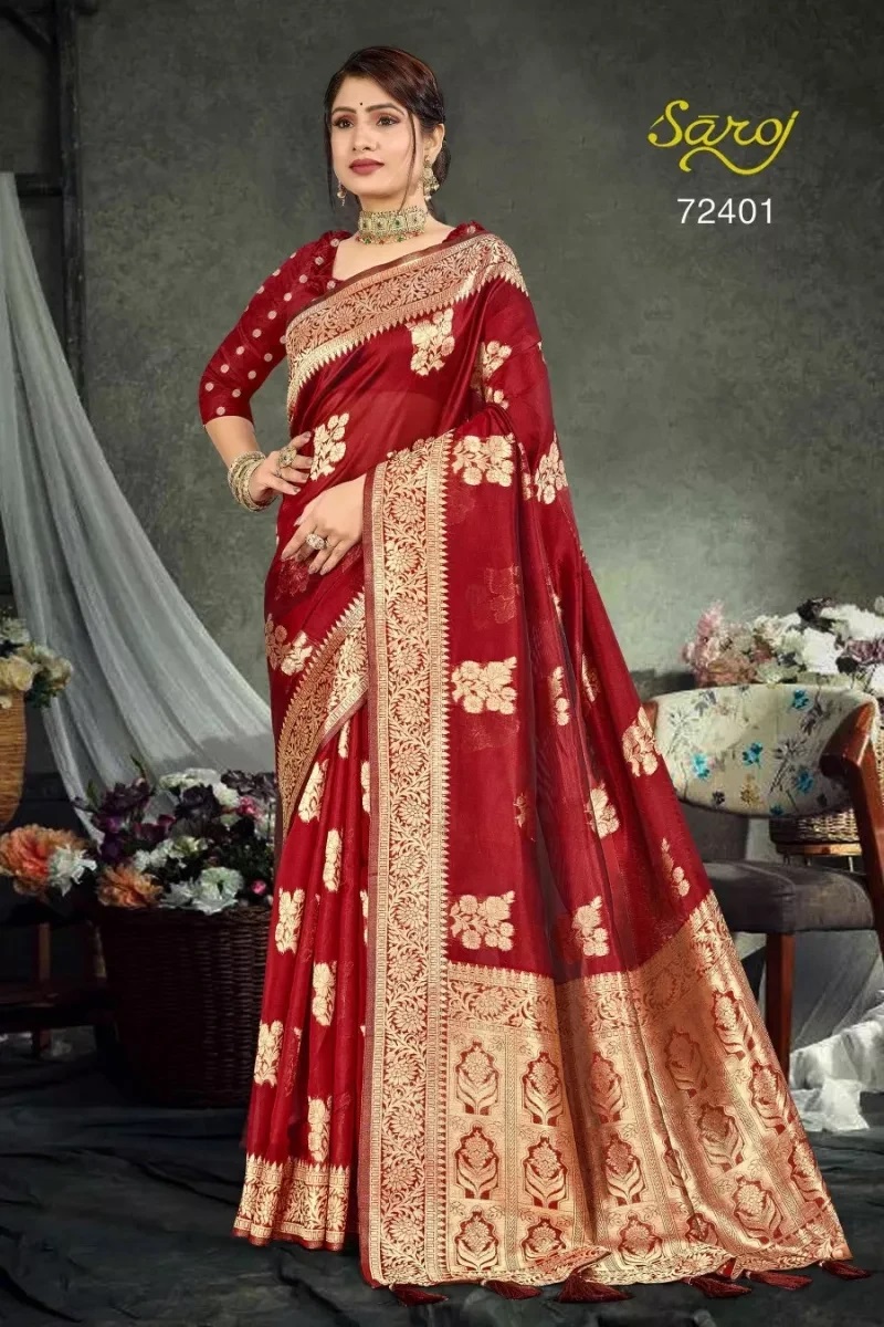 Saroj Libaas Vol 2 Rich Pallu Organza Saree Wholesaler