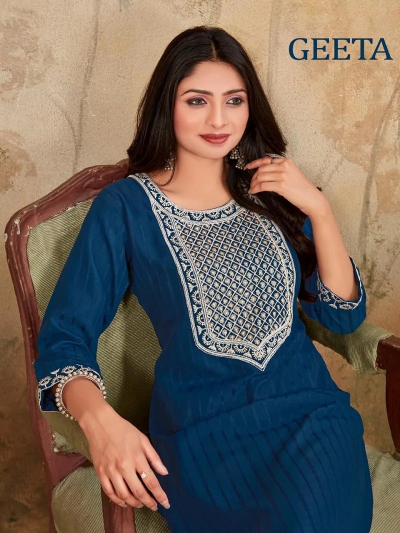 Geeta Vol 1 Embroidey Sequence Kurti Collection