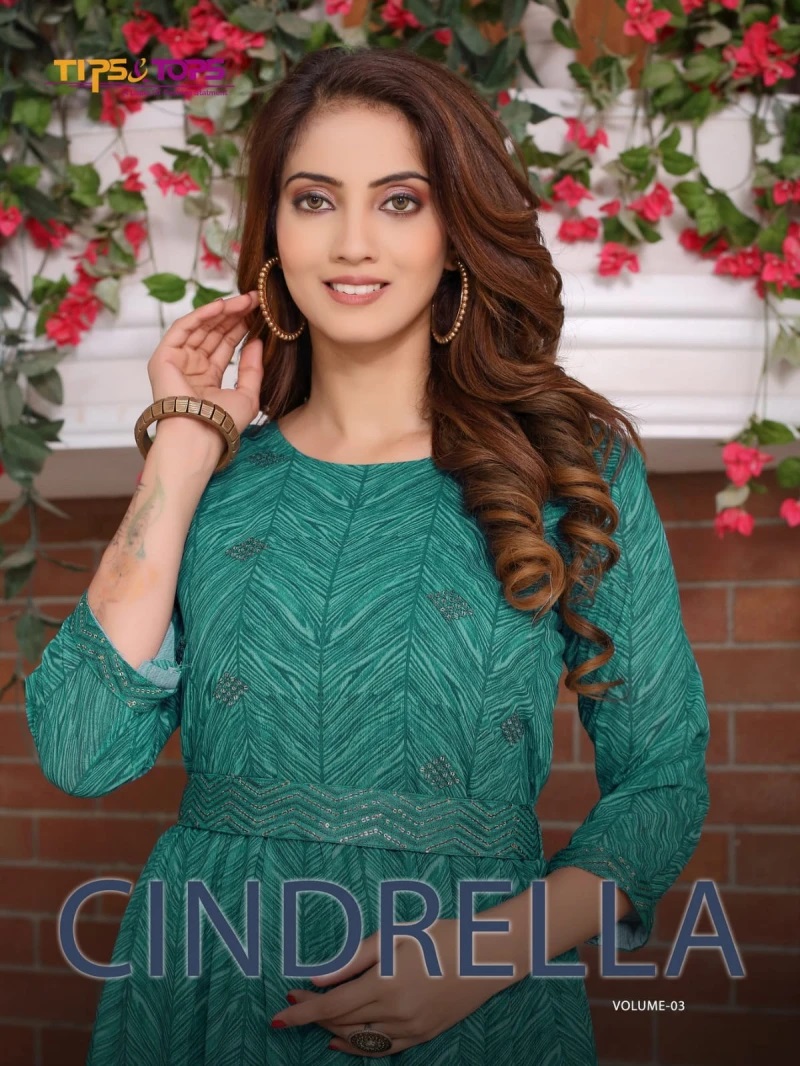 Tips And Tops Cindrella Vol 3 Georgette Fancy Anarkali Kurti