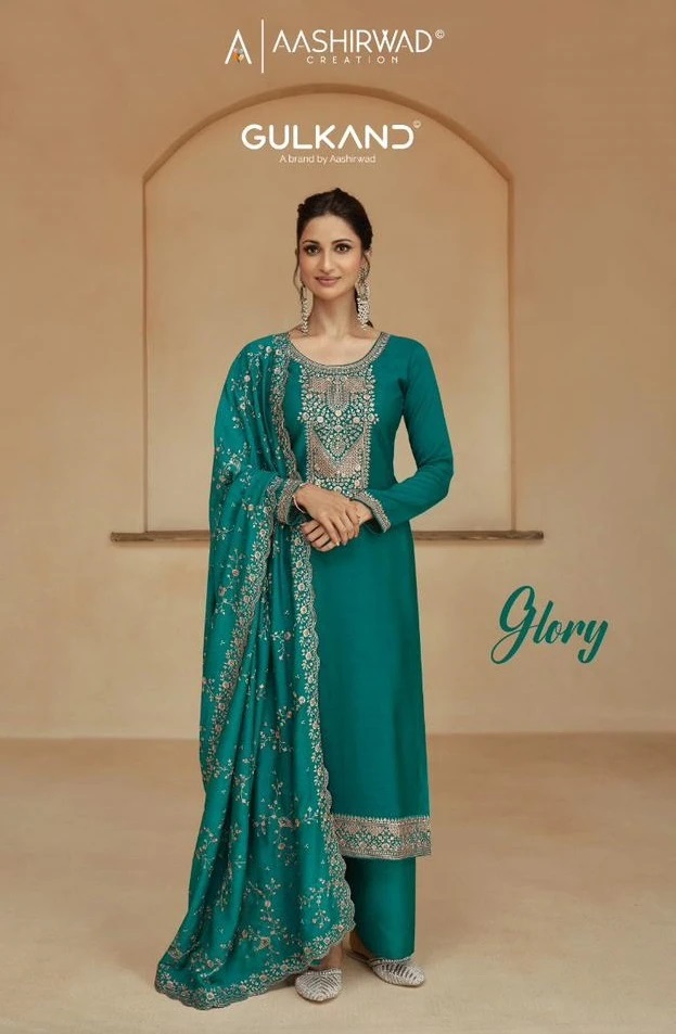 Aashirwad Gulkand Glory Silk Designer Salwar Suits Colleciton