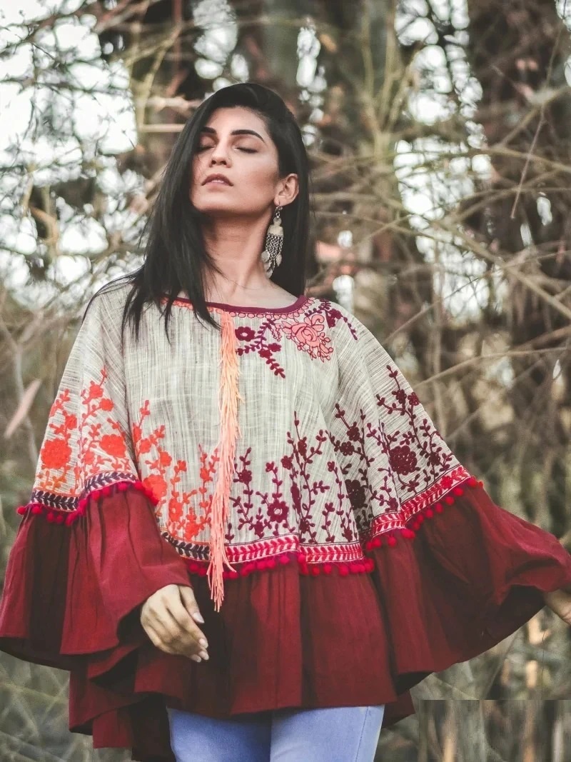 Poncho 1200 Khadi Occasion Wear Stylish Top Collection