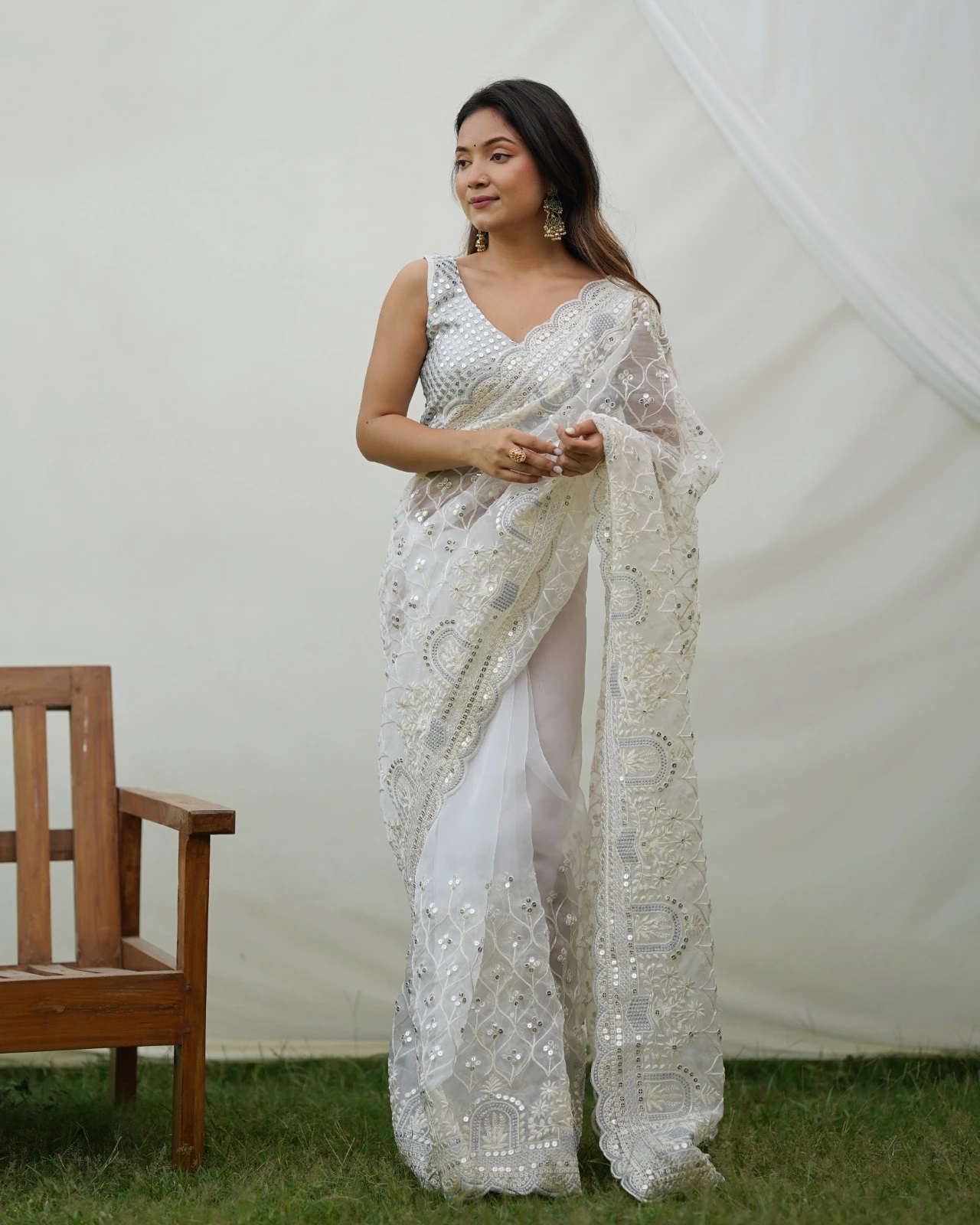 Ayra 1 Fancy Designer Organza Mirror Work Saree Collection