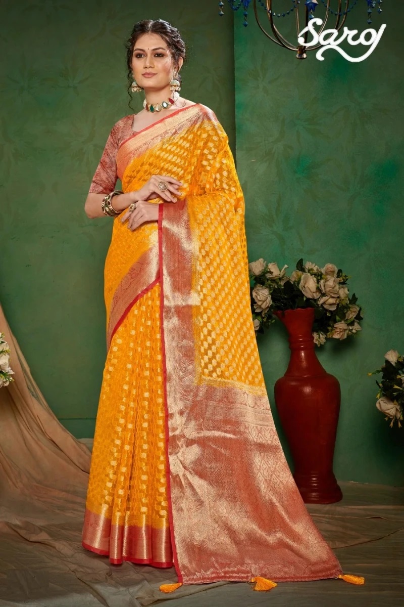 Saroj Prasadam Vol 4 Heavy Richa Pallu Organza Saree