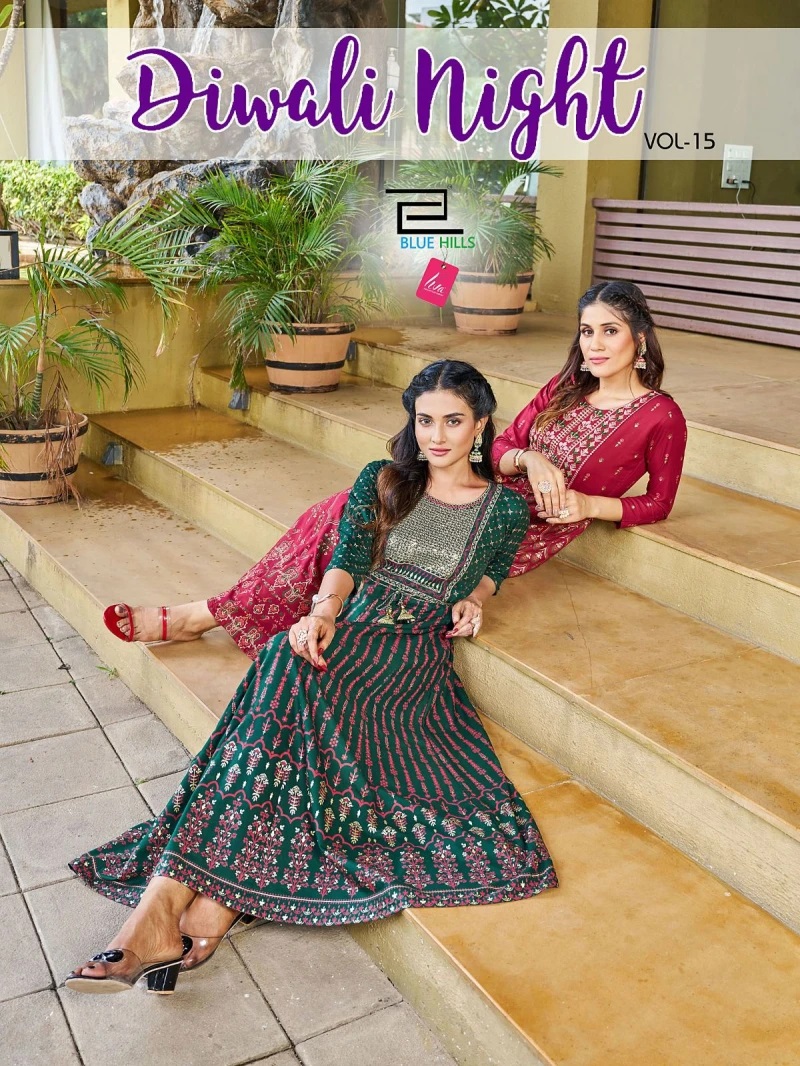 Blue Hills Diwali NIght Vol 15 Sequence Wok Long Kurti Collection