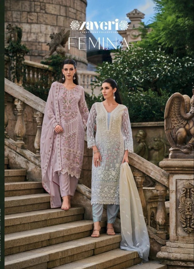 Zaveri Femina Organza Ready Made Designer Salwar Suit Collection