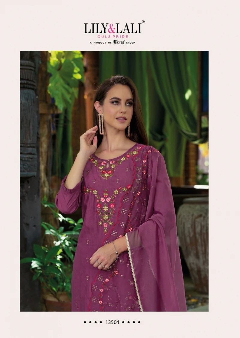 Lily And Lali Rang Ja Viscose Kurti Pant With Dupatta Collection