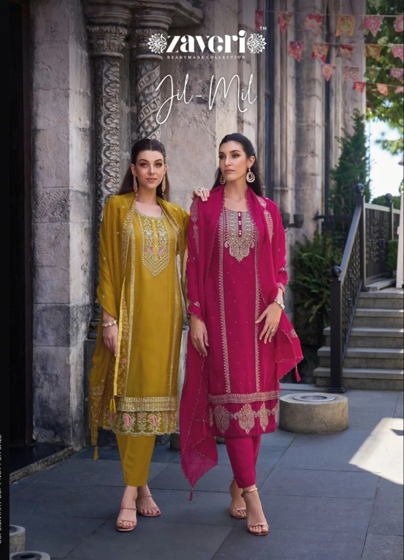Zaveri Jil Mil Soft Organza Designer Ready Made Kurti Collection