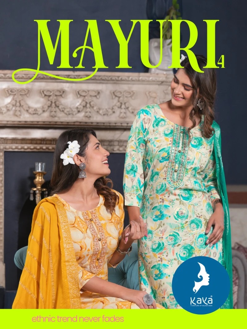 Kaya Mayuri 4 Printed Kurti Pant With Dupatta Collection