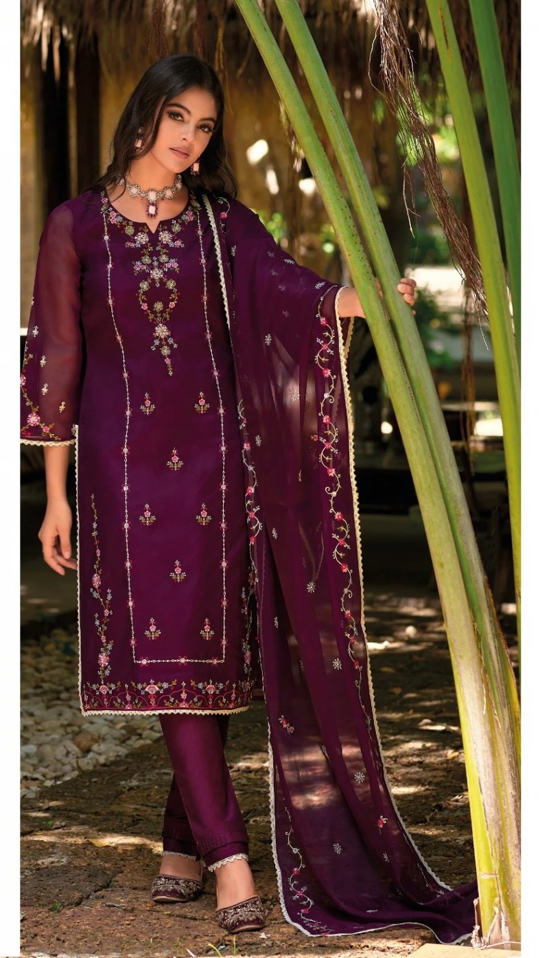 Lily And Lali Mushq Premium Organza Embroidery Kurti Collection