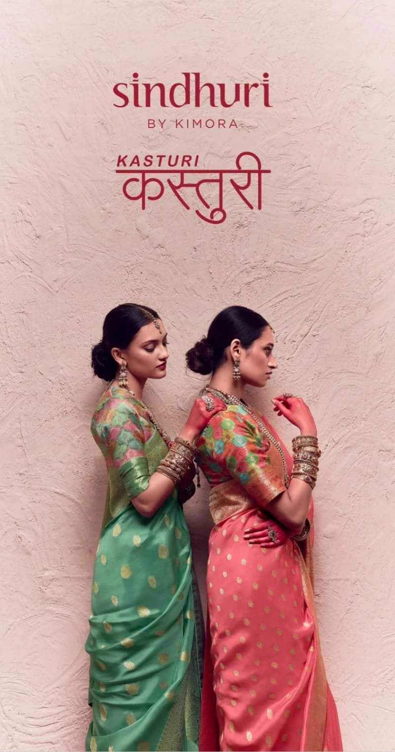 Sindhuri Kimora Kasturi Zari Dola Silk Wholesale Saree Collection