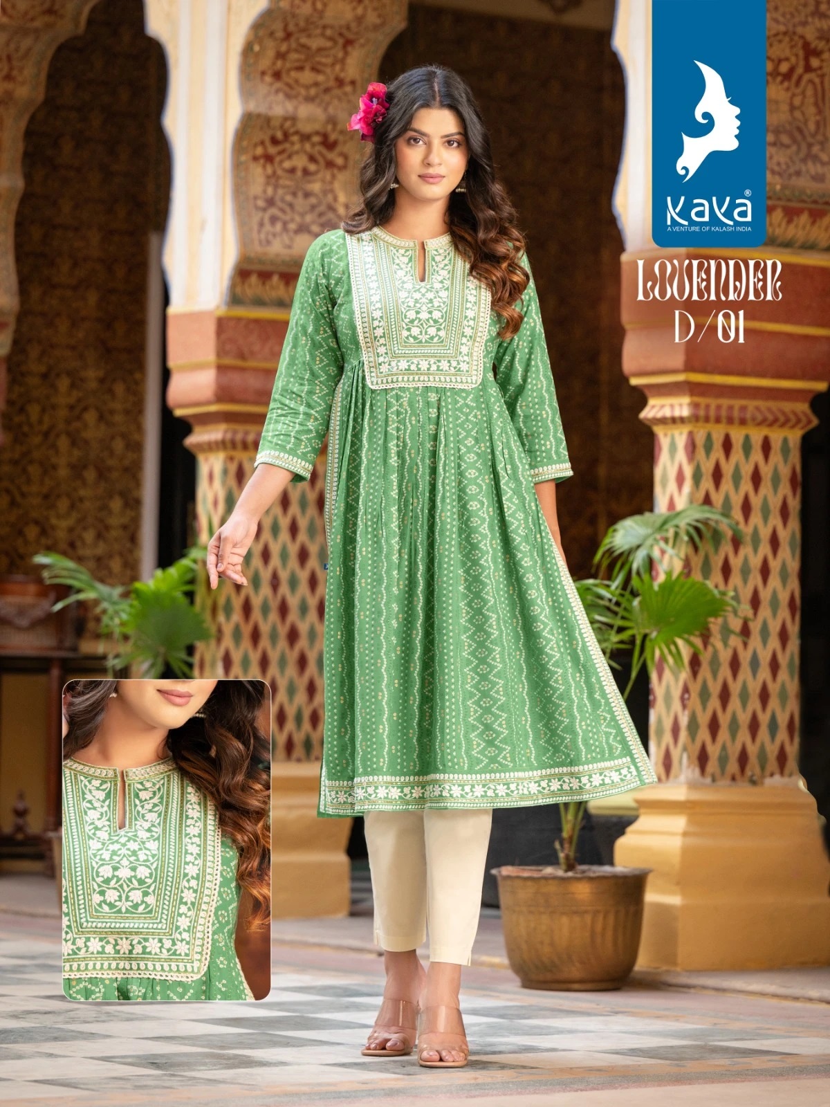 Kaya Lovender Rayon Print Designer Kurti Collection