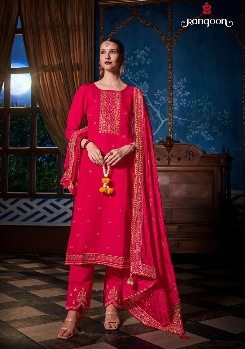 Rangoon Pavitra Excluisve Embroidery Readymade Kurti Set Collection