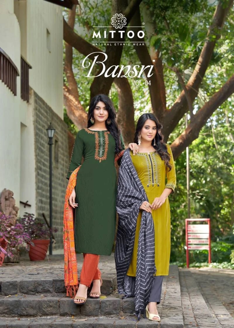 Mittoo Bansri Vol 4 Designer Kurti Pant With Dupatta Collection