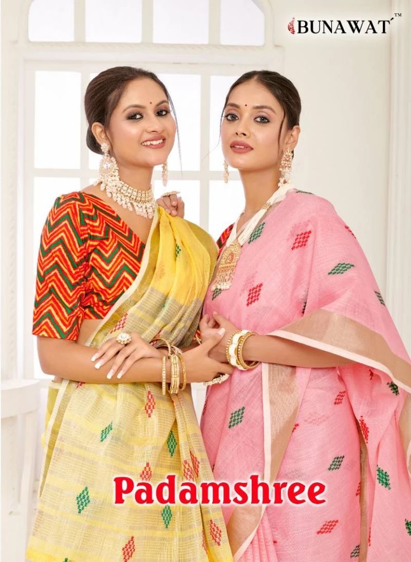 Bunawat Padamshree Linen Cotton Saree Collection