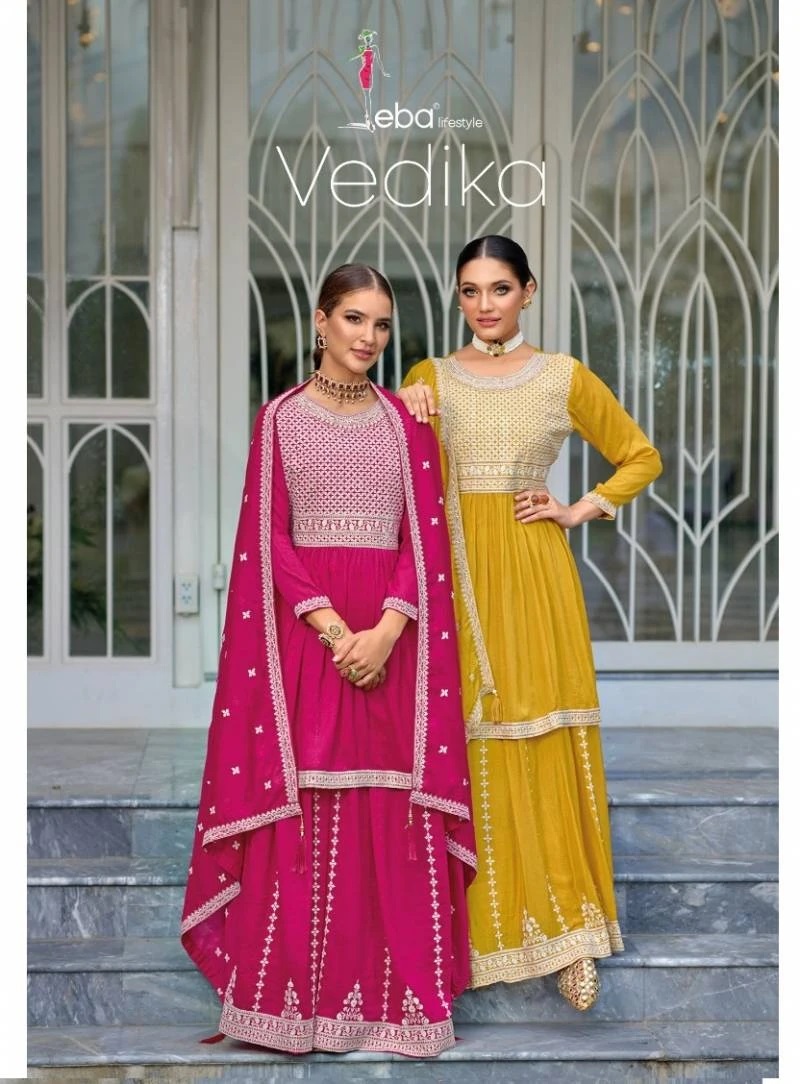 Eba Vedika Designer Emboidery Readymade Kurti Skirt Set