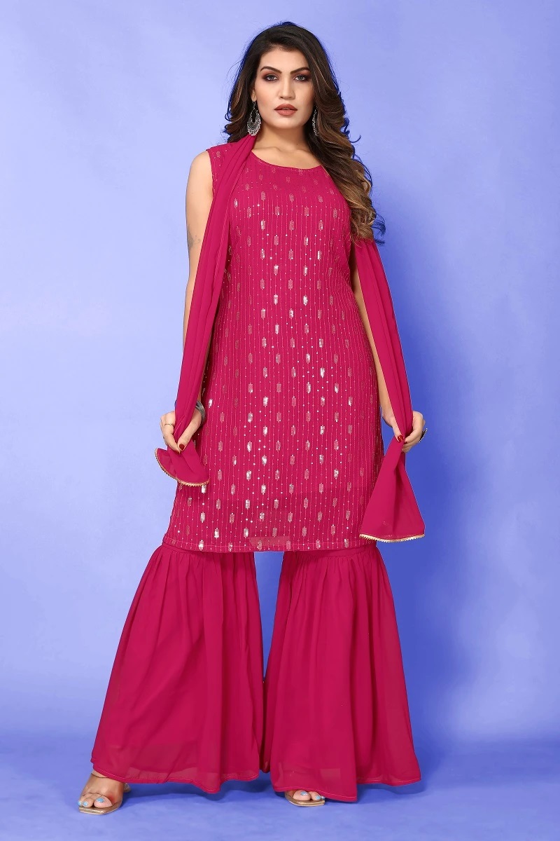 Nyka 1036 Hit Colour Embroidery Kurti Palazzo With Dupatta Collection